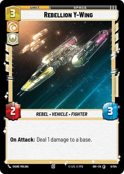 Rebellion Y-Wing 6/104 Intro Battle Hoth Star Wars card