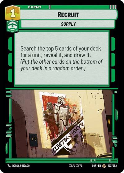 Recruit 123/252 Spark of Rebellion Star Wars card