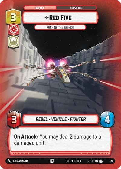 Red Five - Running the Trench (Foil) 32 Jump to Lightspeed - Weekly Play Promos Star Wars card