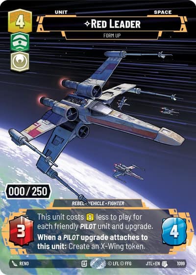 Red Leader - Form Up (Serialized) 1099 Jump to Lightspeed Star Wars card