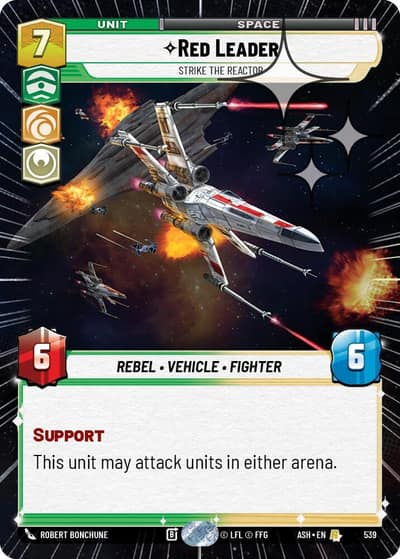 Red Leader - Strike the Reactor (Hyperspace Foil) 539 Ashes of the Empire Star Wars card