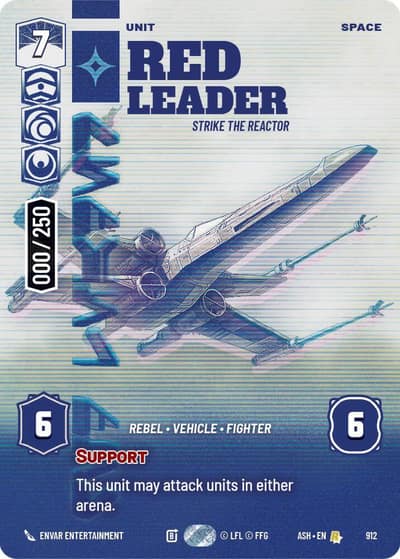 Red Leader - Strike the Reactor (Serialized) 912 Ashes of the Empire Star Wars card