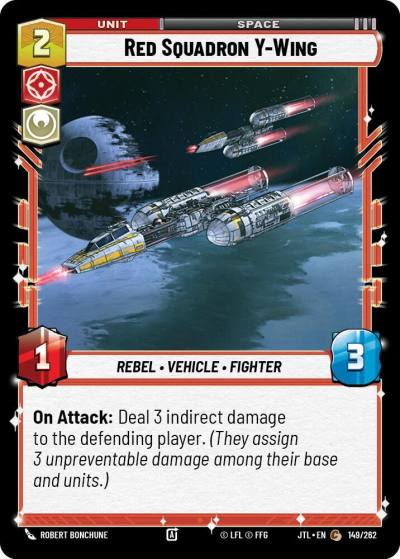 Red Squadron Y-Wing 149/262 Jump to Lightspeed Star Wars card