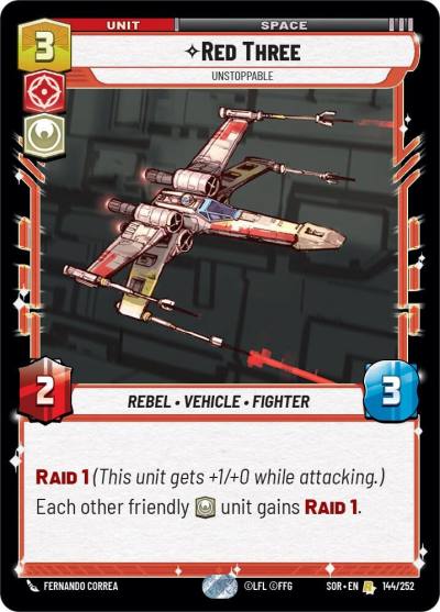 Red Three - Unstoppable 144/252 Spark of Rebellion Star Wars card
