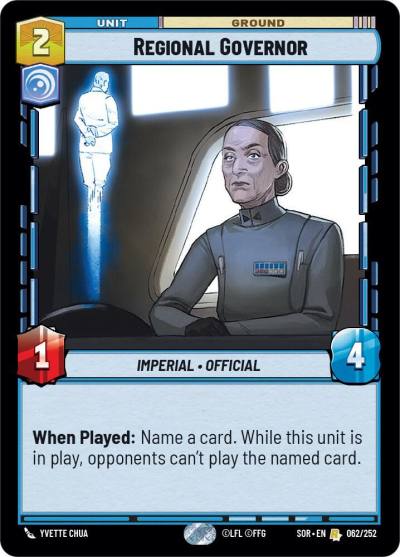 Regional Governor 062/252 Spark of Rebellion Star Wars card