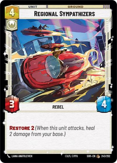 Regional Sympathizers 243/252 Spark of Rebellion Star Wars card