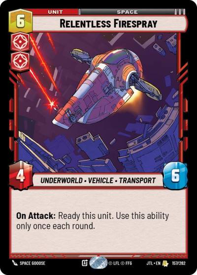 Relentless Firespray 157/262 Jump to Lightspeed Star Wars card