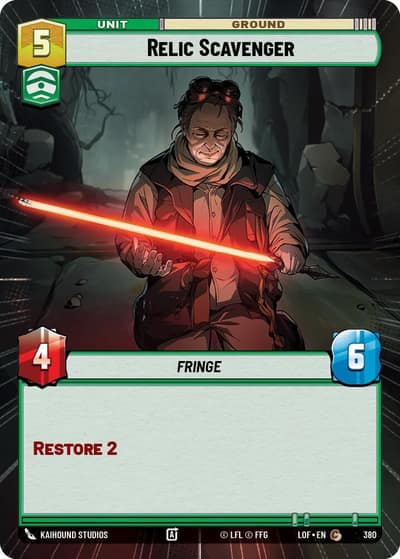 Relic Scavenger (Hyperspace) 380 Legends of the Force Star Wars card