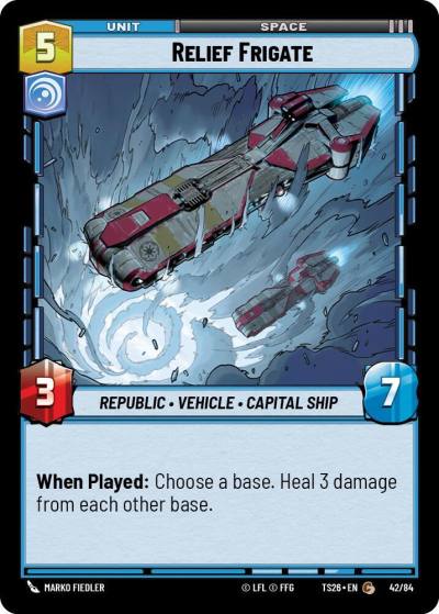 Relief Frigate 42/84 Twin Suns Star Wars card