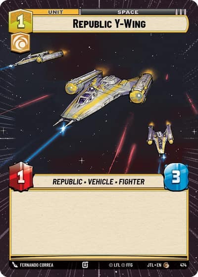 Republic Y-Wing (Hyperspace) 474 Jump to Lightspeed Star Wars card
