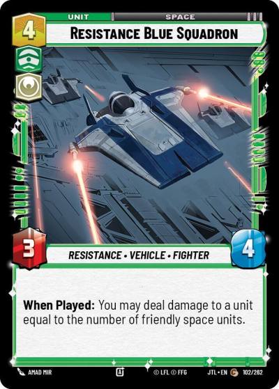Resistance Blue Squadron 102/262 Jump to Lightspeed Star Wars card