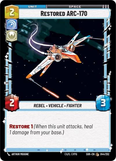 Restored ARC-170 044/252 Spark of Rebellion Star Wars card