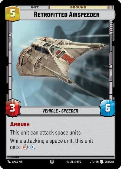 Retrofitted Airspeeder 259/262 Jump to Lightspeed Star Wars card