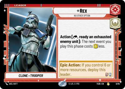 Rex - No Other Option 6/84 Twin Suns Star Wars card