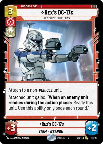 Rex's DC-17s 83/64 Twin Suns Star Wars card