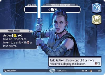 Rey - More Than a Scavenger (Showcase Foil) 266 Shadows of the Galaxy Star Wars Unlimited card