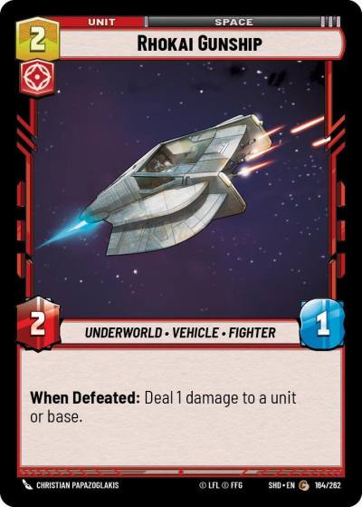 Rhokai Gunship 164/262 Shadows of the Galaxy Star Wars card