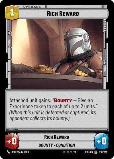 Rich Reward 261/262 Shadows of the Galaxy Star Wars card