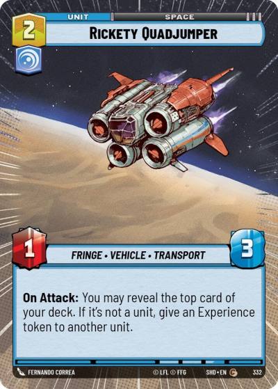 Rickety Quadjumper (Hyperspace) 332 Shadows of the Galaxy Star Wars card