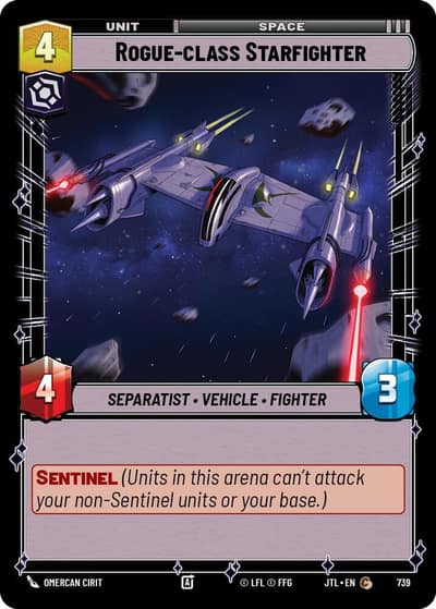 Rogue-class Starfighter (Foil) 739 Jump to Lightspeed Star Wars card