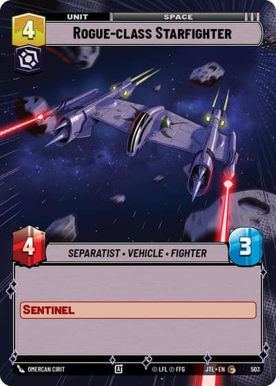 Rogue-class Starfighter (Hyperspace) 503 Jump to Lightspeed Star Wars card