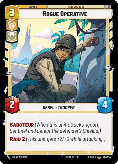 Rogue Operative 194/252 Spark of Rebellion Star Wars card