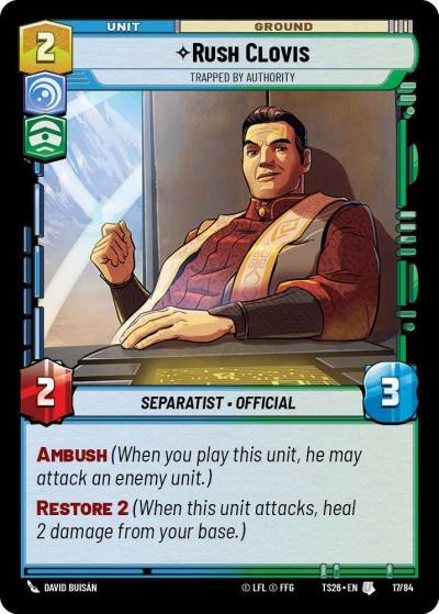 Rush Clovis - Trapped by Authority 17/84 Twin Suns Star Wars card