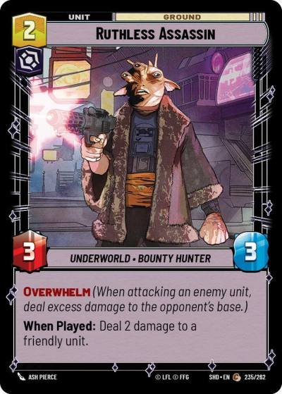 Ruthless Assassin 235/262 Shadows of the Galaxy Star Wars card