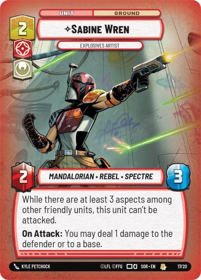 Sabine Wren - Explosives Artist 17/20 Spark of Rebellion: Weekly Play Promos Star Wars card