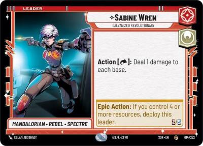 Sabine Wren - Galvanized Revolutionary 014/252 Spark of Rebellion Star Wars card
