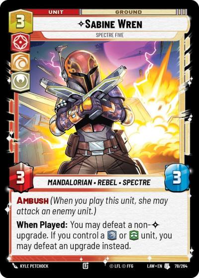 Sabine Wren - Spectre Five 78/264 A Lawless Time Star Wars card