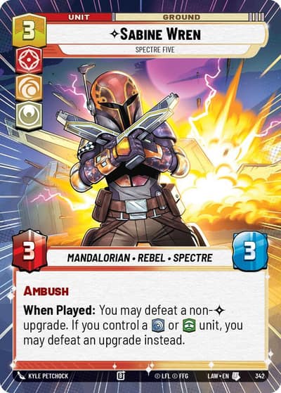 Sabine Wren - Spectre Five (Hyperspace) 342 A Lawless Time Star Wars card