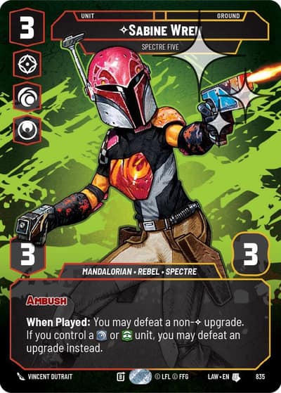 Sabine Wren - Spectre Five (Prestige Foil) 835 A Lawless Time Star Wars card