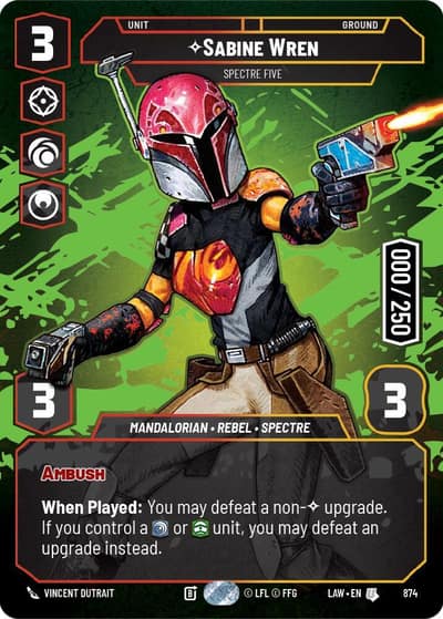 Sabine Wren - Spectre Five (Serialized) 874 A Lawless Time Star Wars card