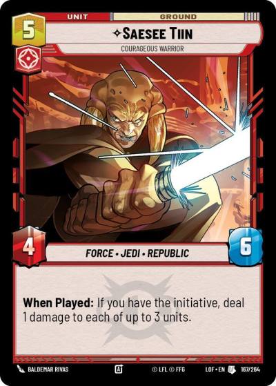 Saesee Tiin - Courageous Warrior 167/264 Legends of the Force Star Wars card