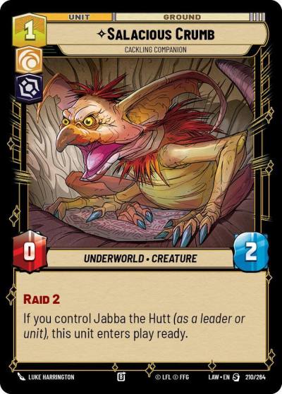 Salacious Crumb - Cackling Companion 210/264 A Lawless Time Star Wars card
