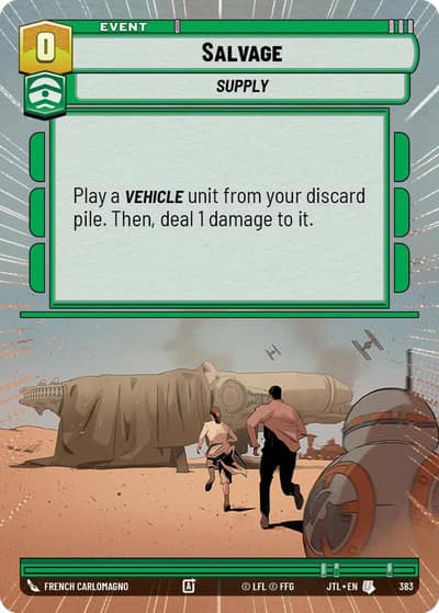 Salvage (Hyperspace) 383 Jump to Lightspeed Star Wars card