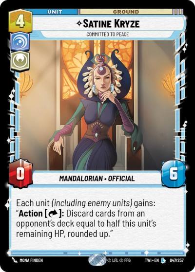 Satine Kryze - Committed to Peace 047/257 Twilight of the Republic Star Wars card