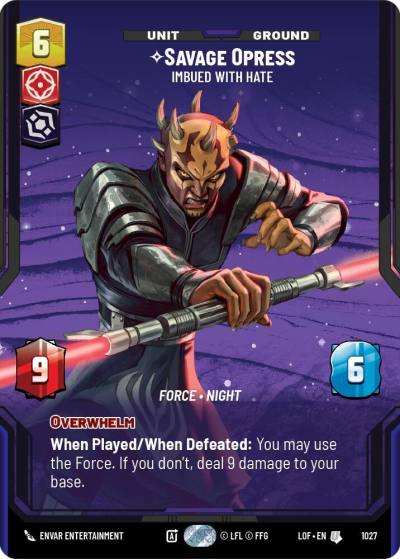 Savage Opress - Imbued With Hate (Prestige) 1027 Legends of the Force Star Wars card