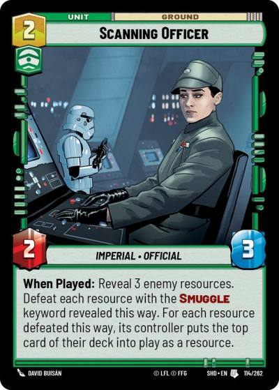 Scanning Officer 114/262 Shadows of the Galaxy Star Wars card