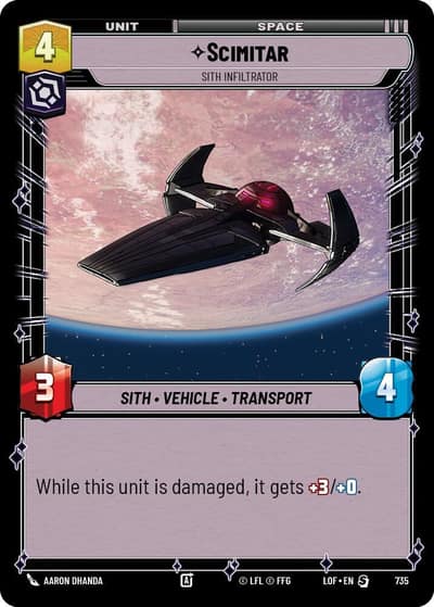 Scimitar - Sith Infiltrator (Foil) 735 Legends of the Force Star Wars card