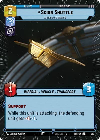 Scion Shuttle - At Morgan's Bidding (Hyperspace) 310 Ashes of the Empire Star Wars card