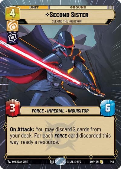 Second Sister - Seeking the Holocron (Hyperspace) 448 Legends of the Force Star Wars card