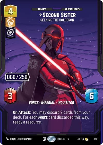Second Sister - Seeking the Holocron (Serialized) 1115 Legends of the Force Star Wars card