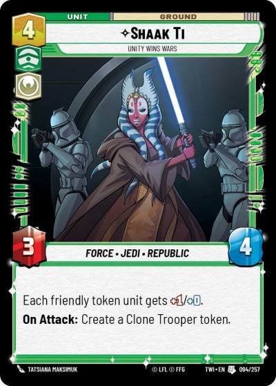 Shaak Ti - Unity Wins Wars 094/257 Twilight of the Republic Star Wars card