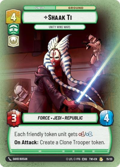 Shaak Ti - Unity Wins Wars 15/20 Twilight of the Republic: Weekly Play Promos Star Wars card
