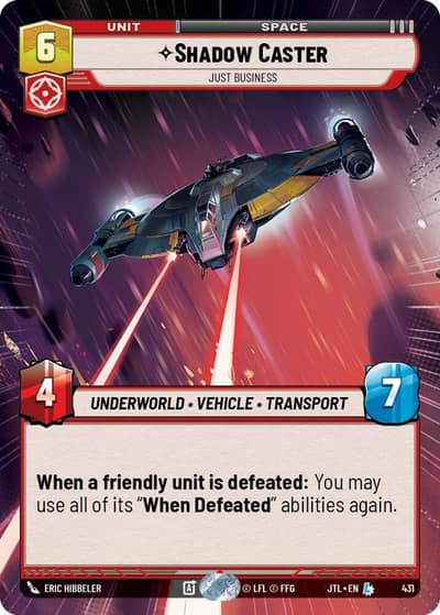 Shadow Caster - Just Business (Hyperspace) 431 Jump to Lightspeed Star Wars card