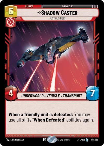 Shadow Caster - Just Business 169/262 Jump to Lightspeed Star Wars card