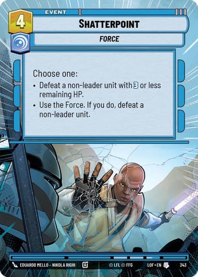 Shatterpoint (Hyperspace) 343 Legends of the Force Star Wars card