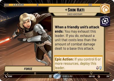 Shin Hati - Eager Adversary (Hyperspace) 280 Ashes of the Empire Star Wars card